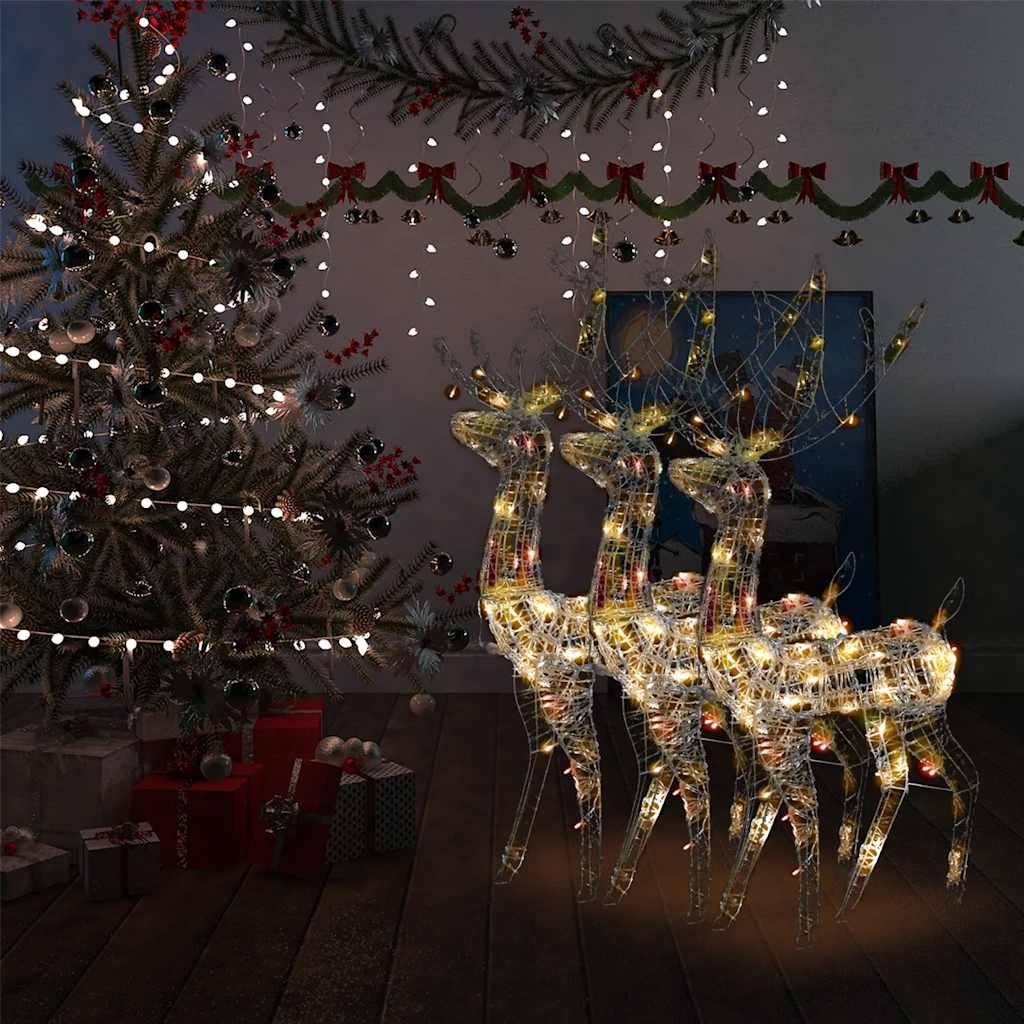 Vidaxl Acrylic Reindeer Christmas Decorations 3 Pcs 47.2'' Multicolor