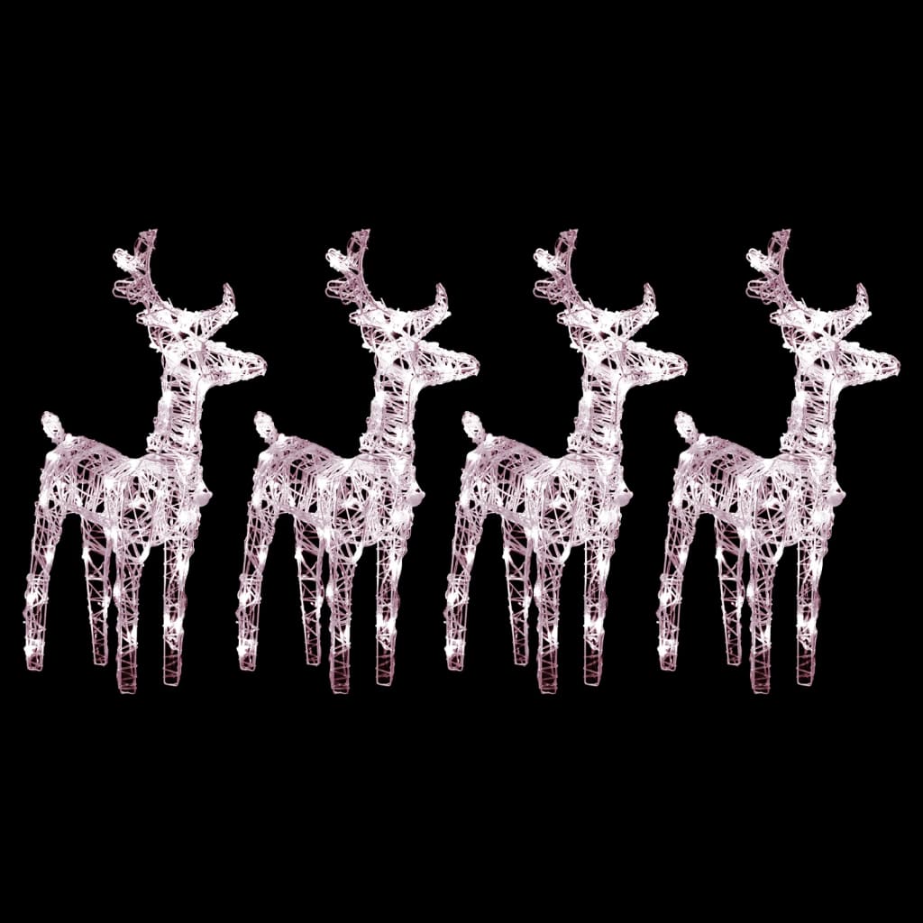 Vidaxl Christmas Reindeers 4 Pcs Warm White 160 Leds Acrylic