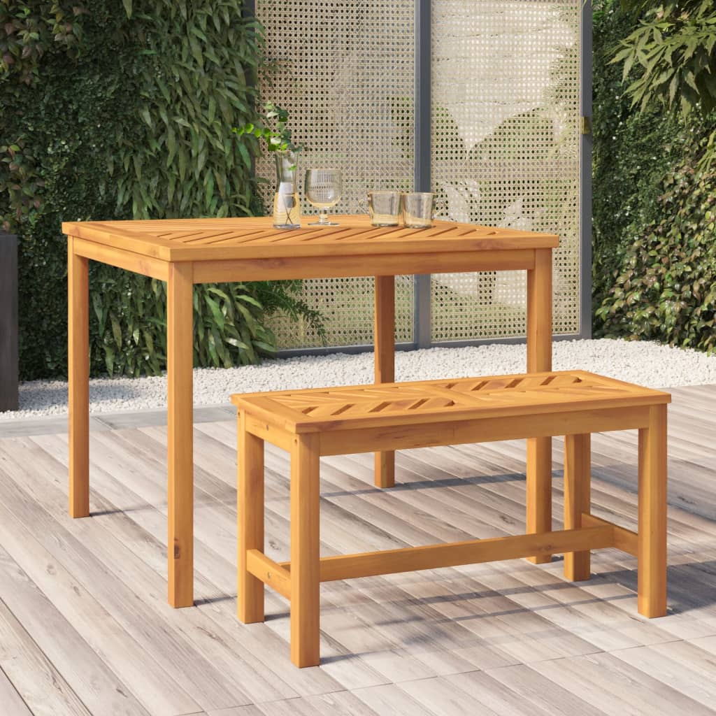 Vidaxl Patio Dining Table 35.4''X35.4''X29.1'' Solid Wood Acacia