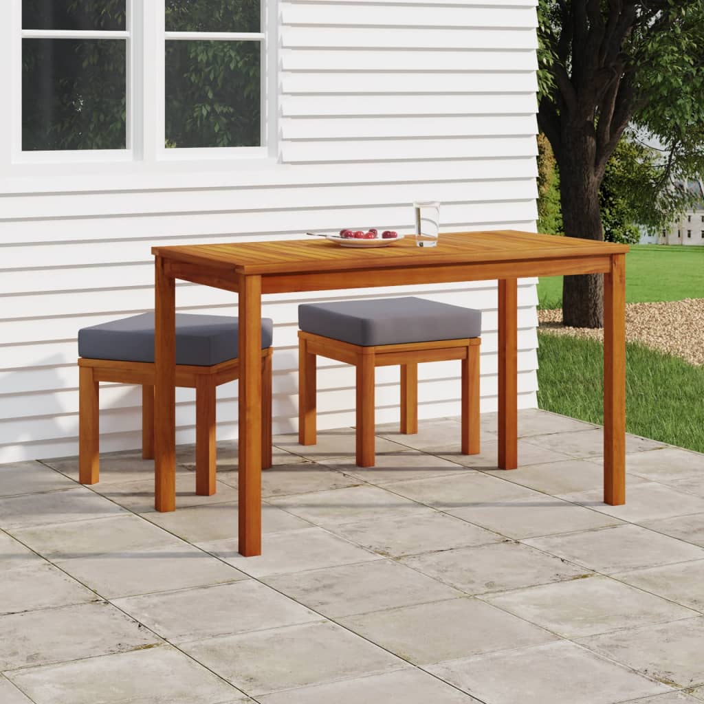 Vidaxl 3 Piece Patio Dining Set With Cushions Solid Wood Acacia