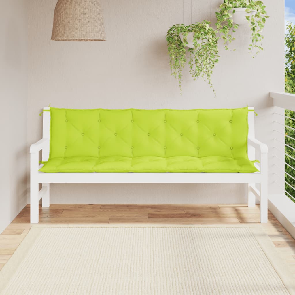 Vidaxl Garden Bench Cushions 2 Pcs Bright Green 70.9X19.7X2.8 Oxford Fabric