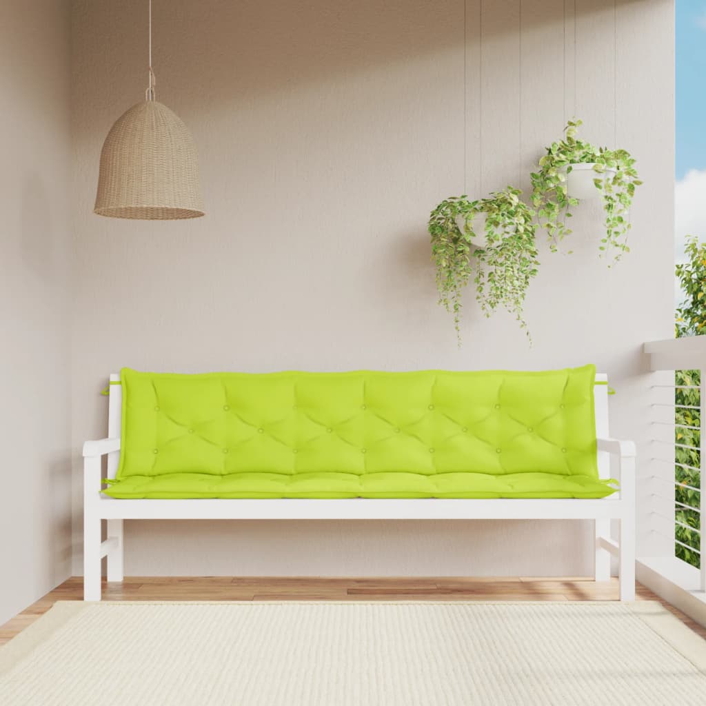 Vidaxl Garden Bench Cushions 2 Pcs Bright Green 78.7X19.7X2.8 Oxford Fabric