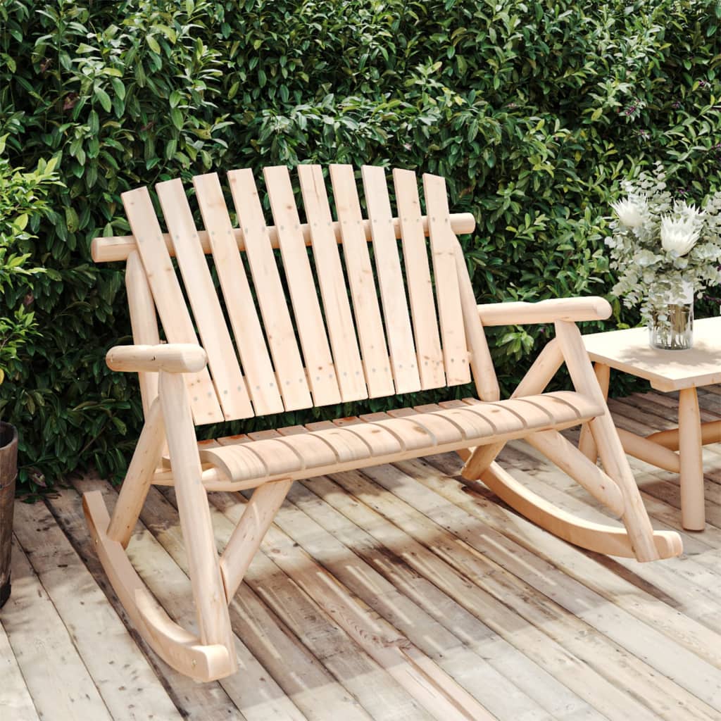 Vidaxl 2-Seater Patio Rocking Bench 48.4''X37.8''X40.2'' Solid Wood Spruce