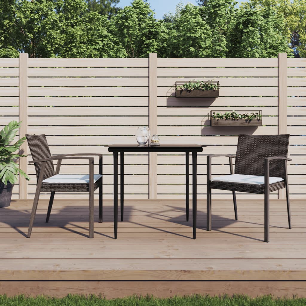 Vidaxl Patio Chairs With Cushions 2 Pcs Brown 22.2''X22.4''X32.7'' Poly Rattan