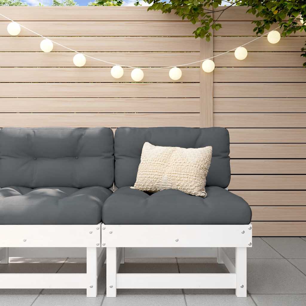 Vidaxl Middle Sofa With Cushions White Solid Wood Pine