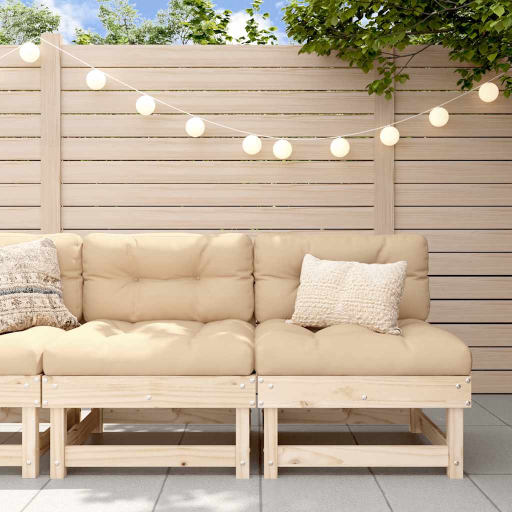Vidaxl Middle Sofas With Cushions 2 Pcs Solid Wood Pine