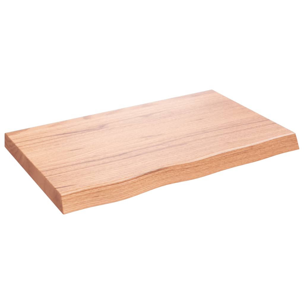 Vidaxl Wall Shelf Light Brown 6.7''X19.7''X(0.8''-2.4'') Treated Solid Wood Oak