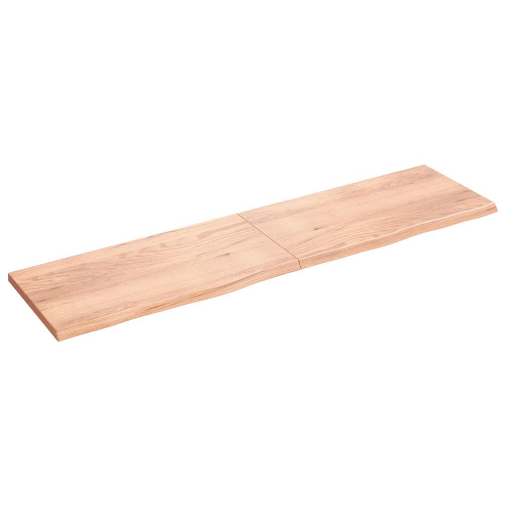 Vidaxl Wall Shelf Light Brown 78.7''X19.7''X(0.8''-1.6'') Treated Solid Wood Oak