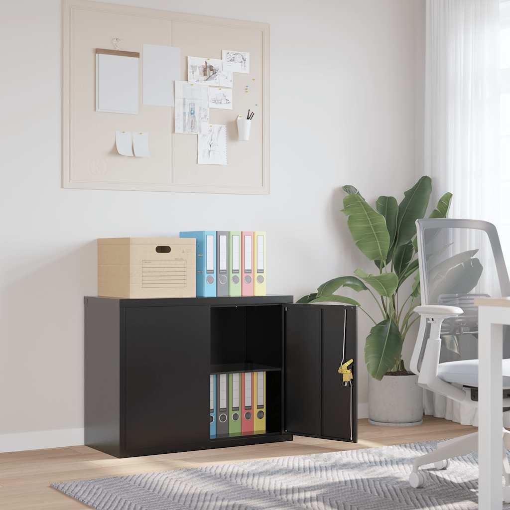 Vidaxl File Cabinet Black 35.4''X15.7''X27.6'' Steel