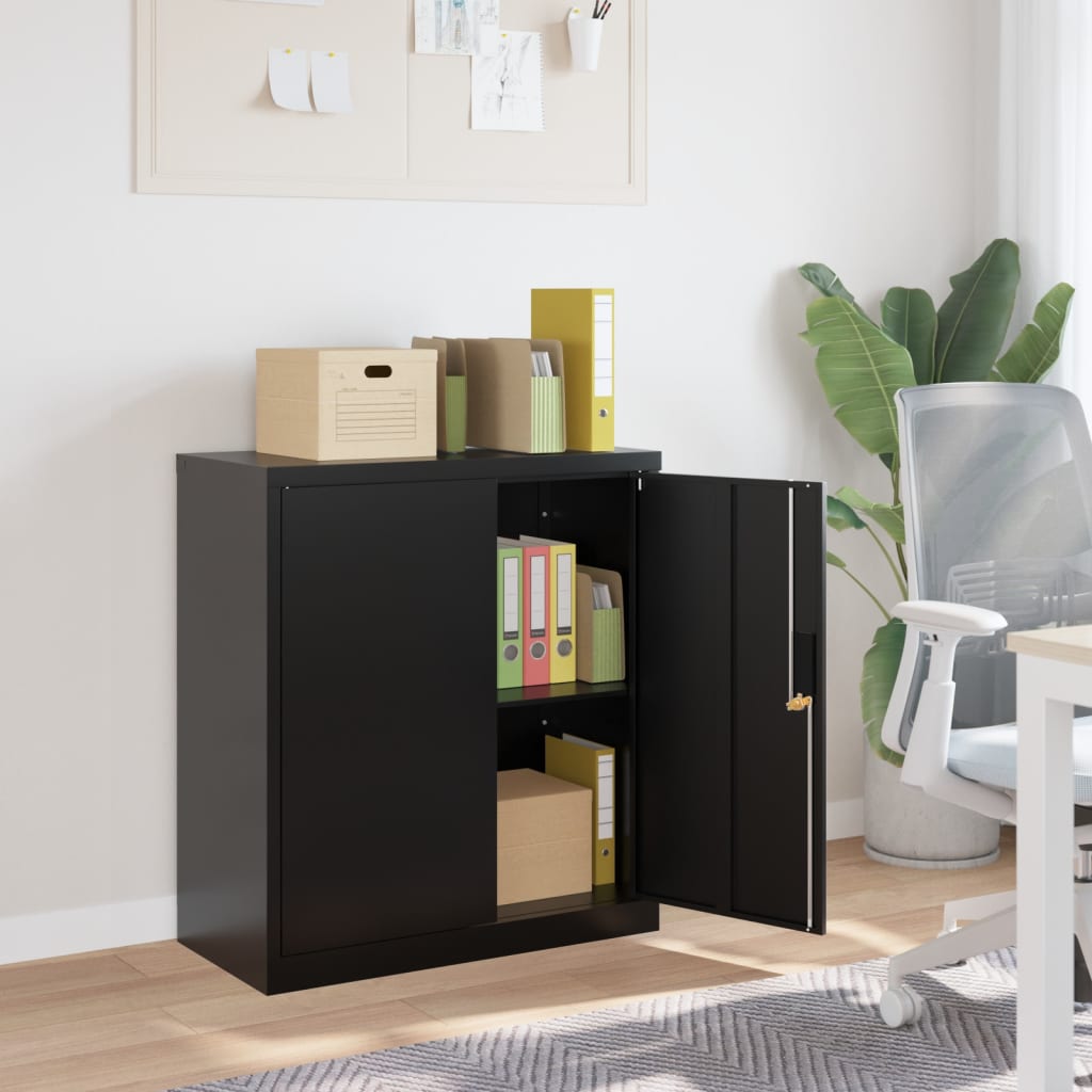 Vidaxl File Cabinet Black 31.1''X15.7''X35.4'' Steel