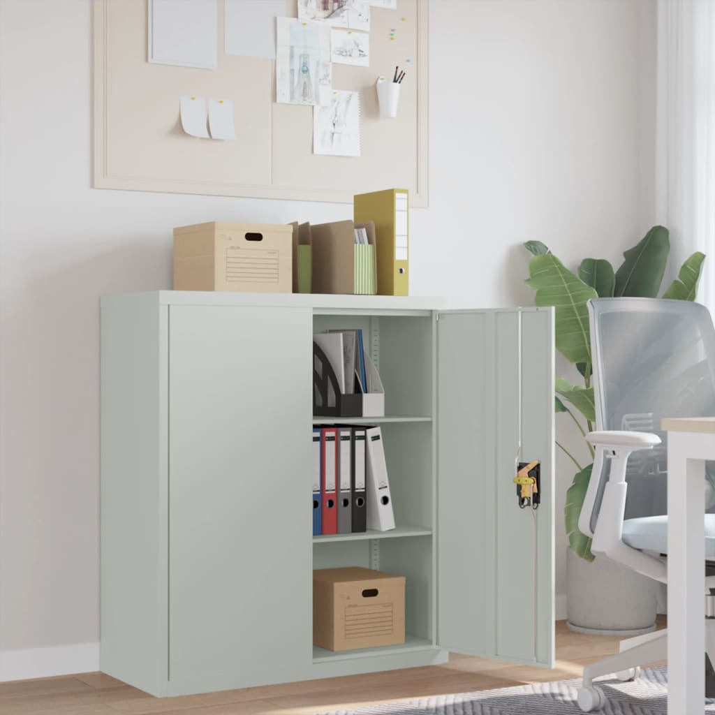 Vidaxl File Cabinet Light Gray 35.4''X15.7''X41.3'' Steel