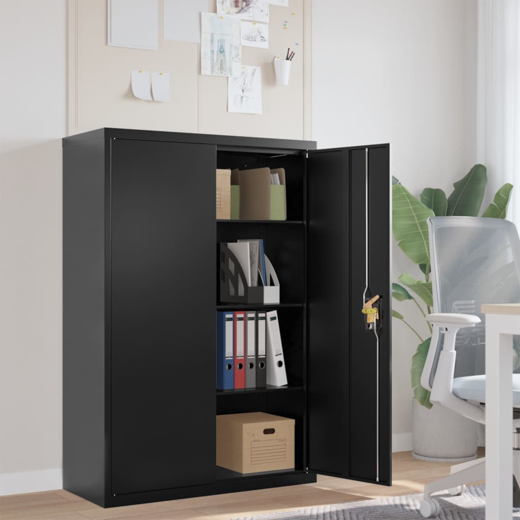Vidaxl File Cabinet Black 35.4''X15.7''X55.1'' Steel
