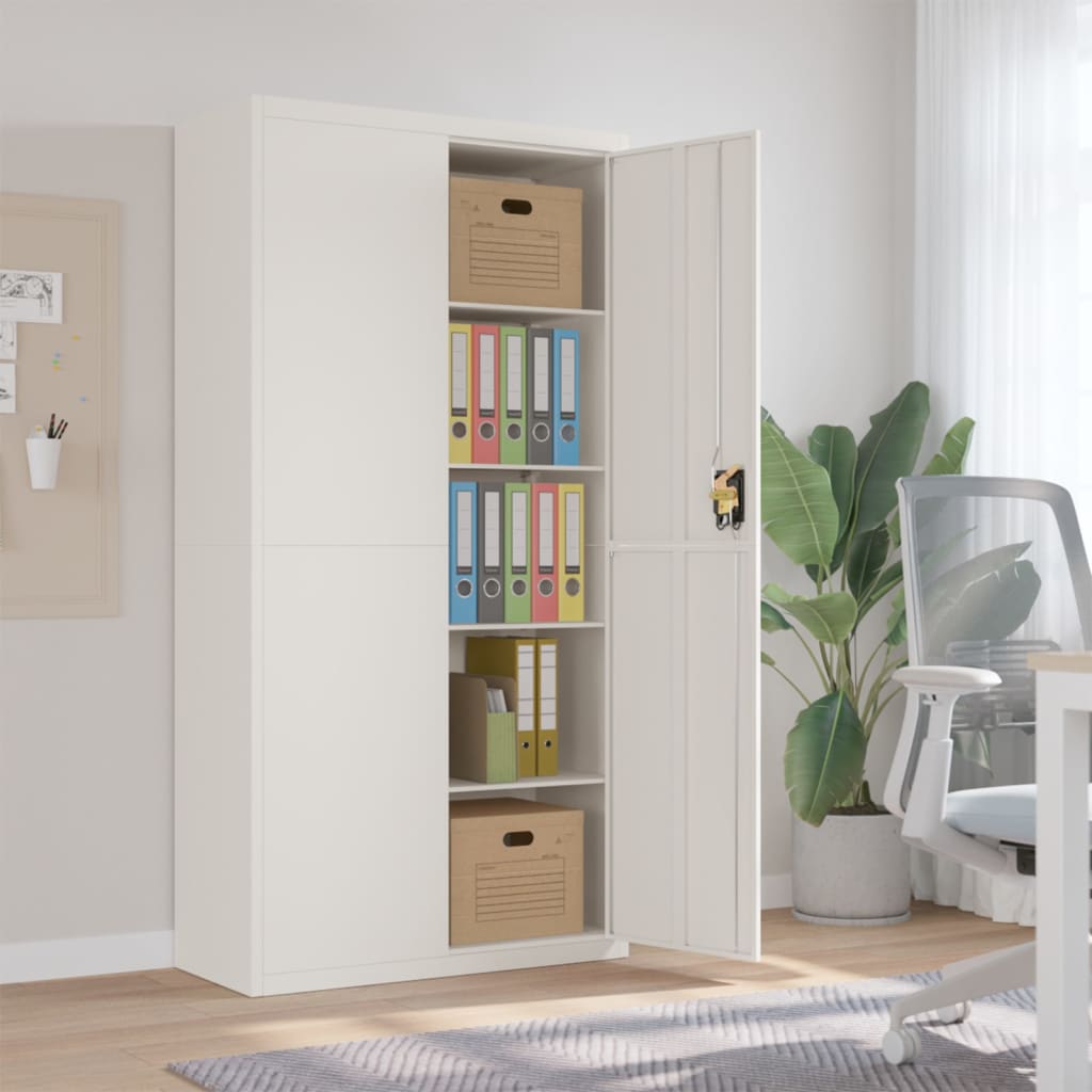 Vidaxl File Cabinet White 35.4''X15.7''X70.9'' Steel