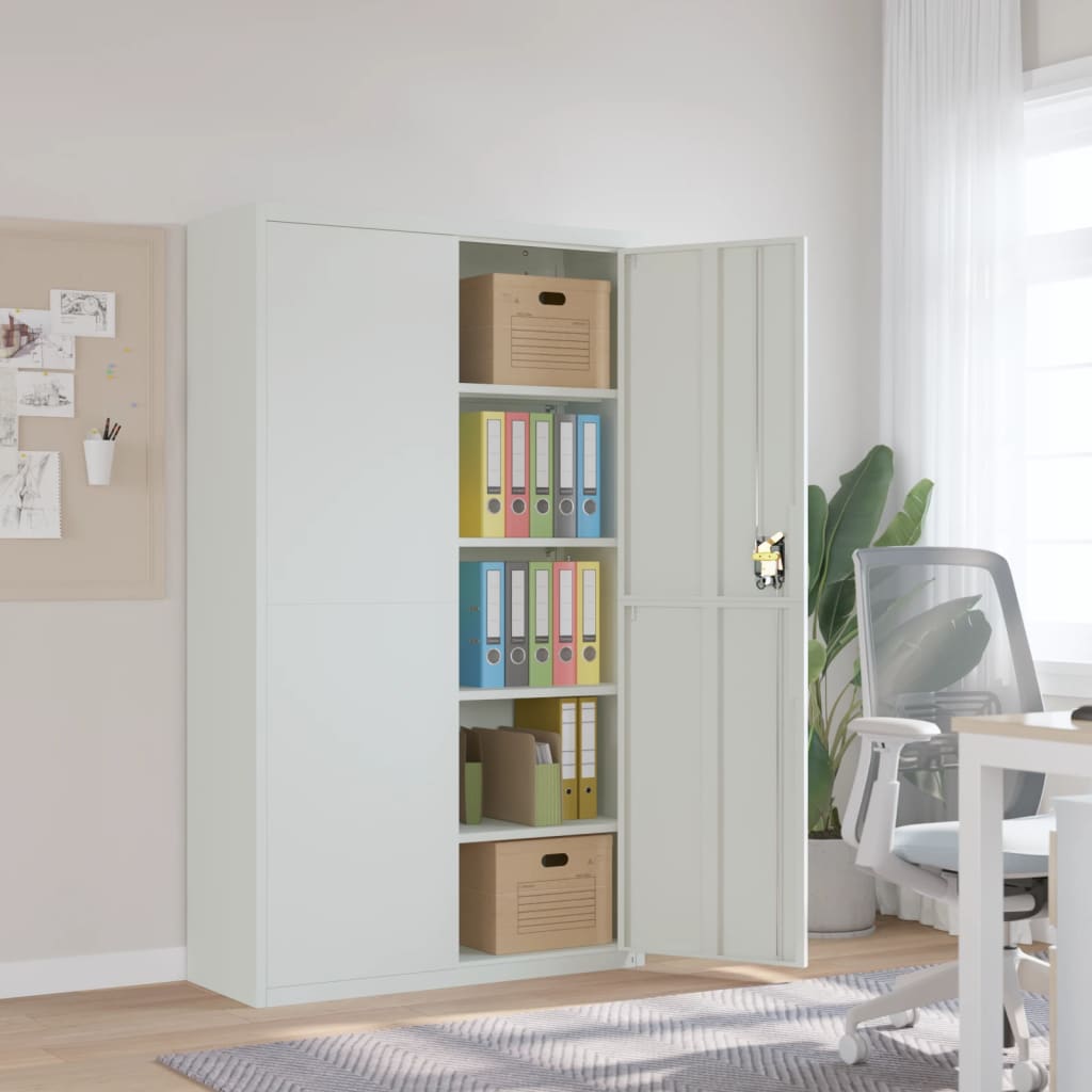 Vidaxl File Cabinet Light Gray 41.3''X15.7''X70.9'' Steel