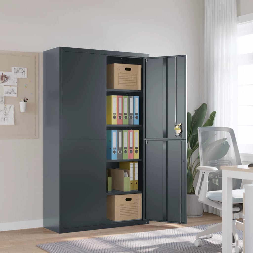 Vidaxl File Cabinet Anthracite 41.3''X15.7''X70.9'' Steel