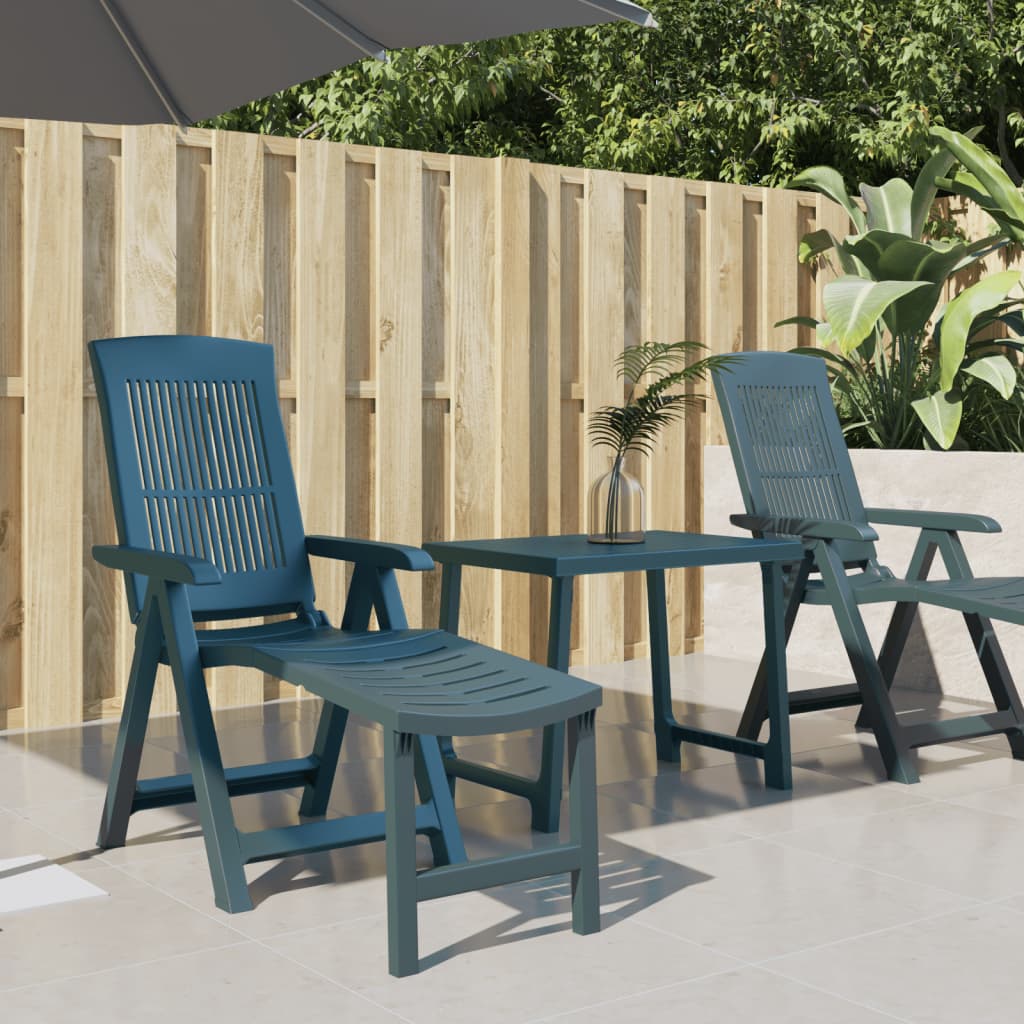 Vidaxl Sun Lounger Green Plastic