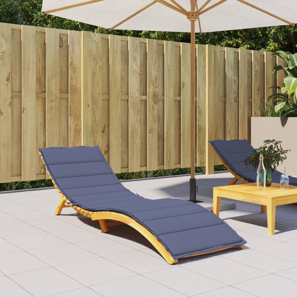 Vidaxl Sun Lounger Cushion Navy Blue Oxford Fabric