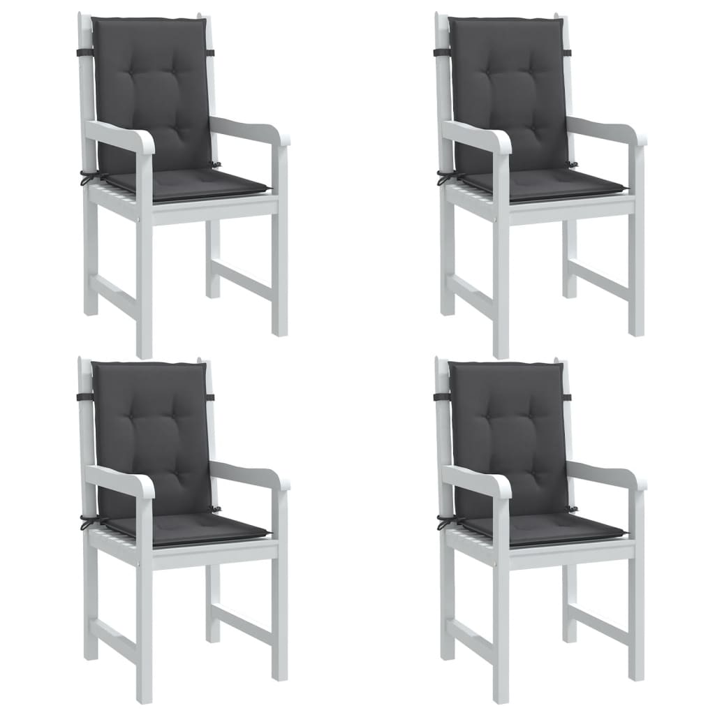 Vidaxl Lowback Chair Cushions 4 Pcs Melange Anthracite 39.4X19.7X1.6 Fabric