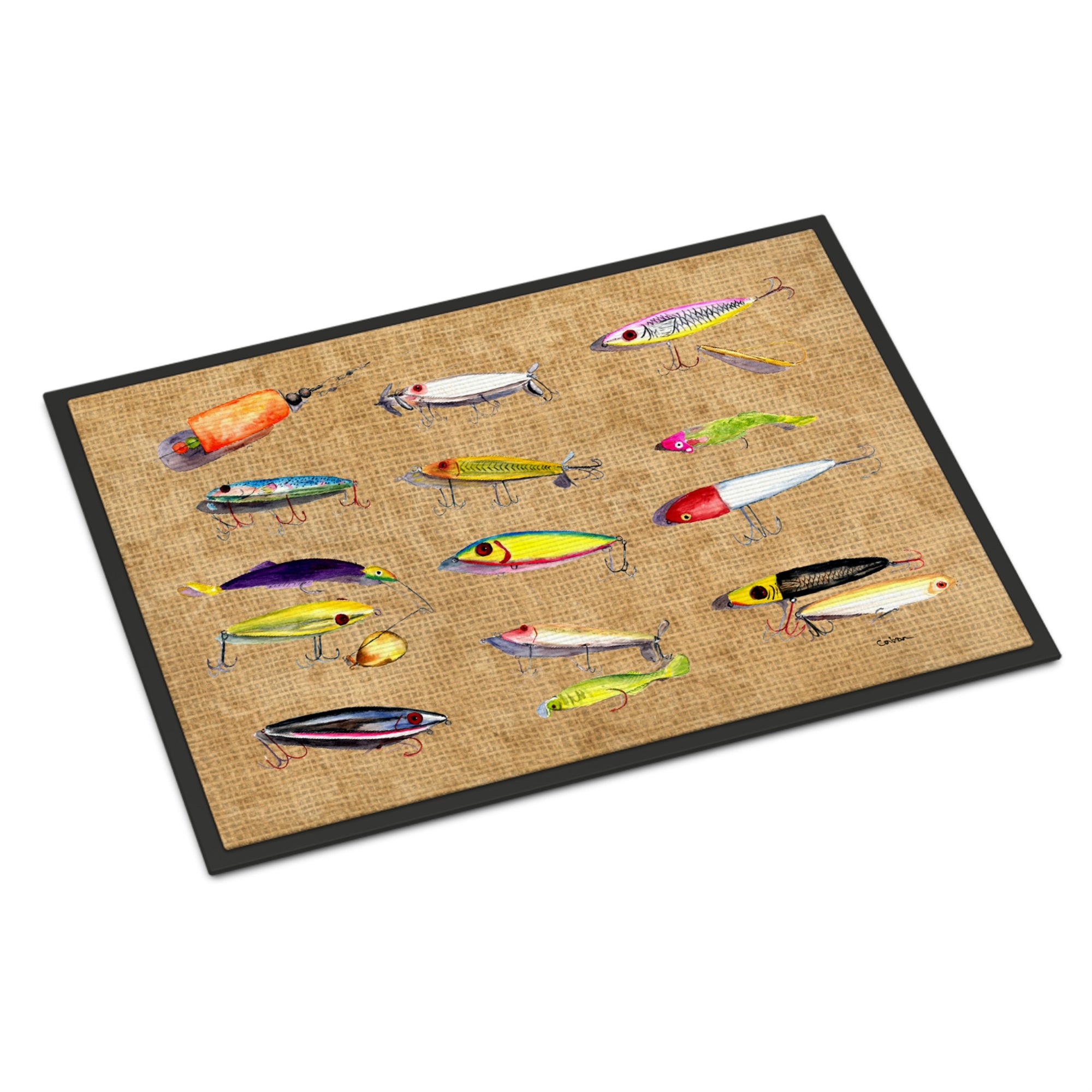 'Caroline'S Treasures Fishing Lures Indoor Or Outdoor Mat, 24'''' X 36'''', Multicolor''