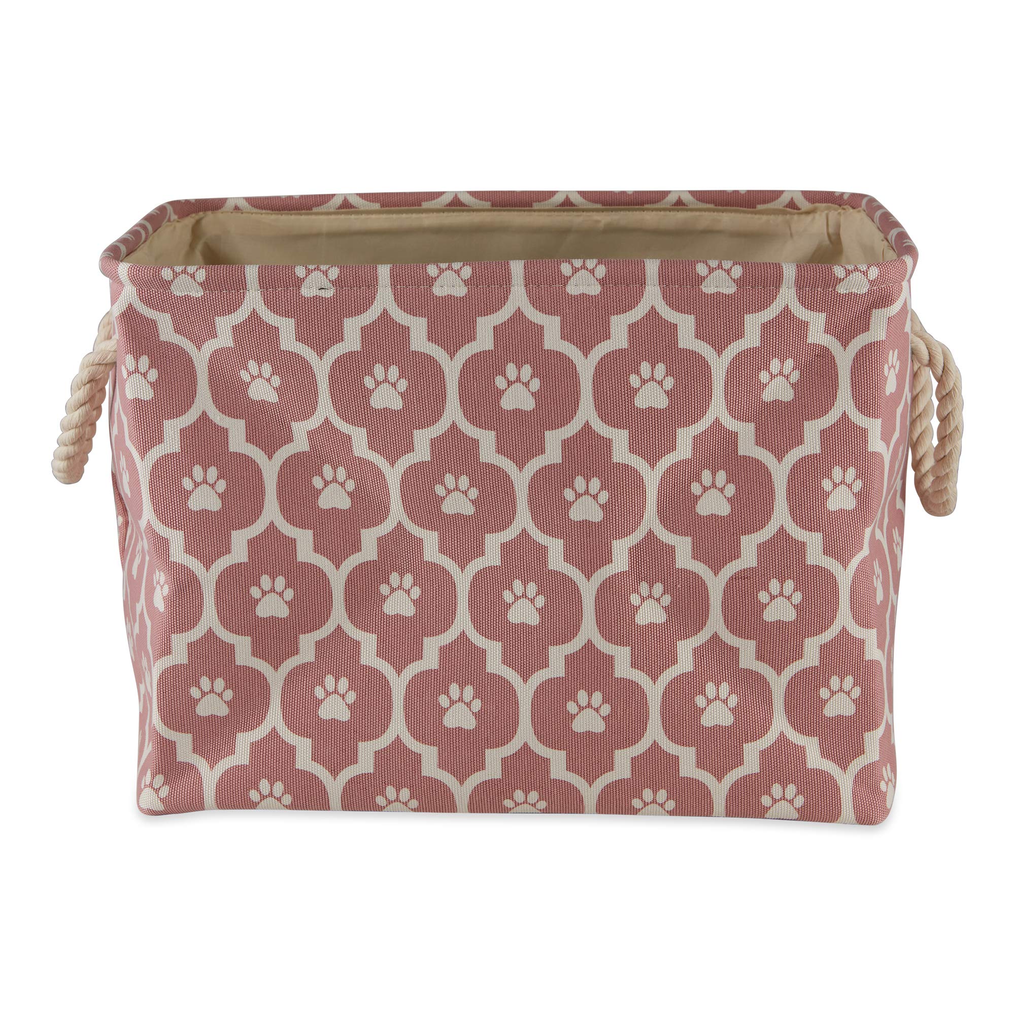 Bone Dry 6192 Pet Storage Collection Lattice Paw Print, Medium Rectangle, Rose