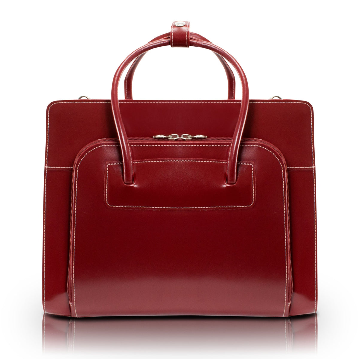 W Series | Lake Forest | 15'' Leather Laptop Briefcase - Red
