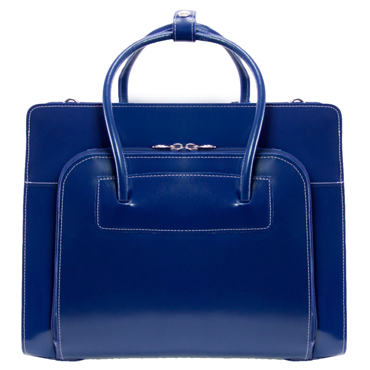 W Series | Lake Forest | 15'' Leather Laptop Briefcase - Navy