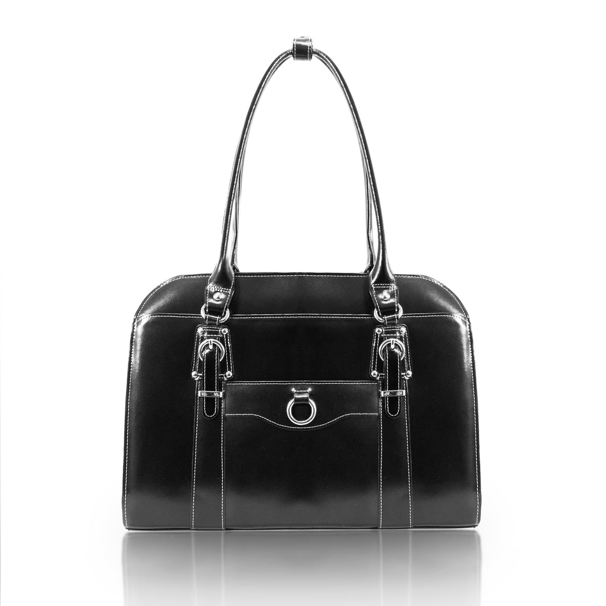 W Series | Hillside | 14'' Leather Ladies' Laptop Briefcase - Black