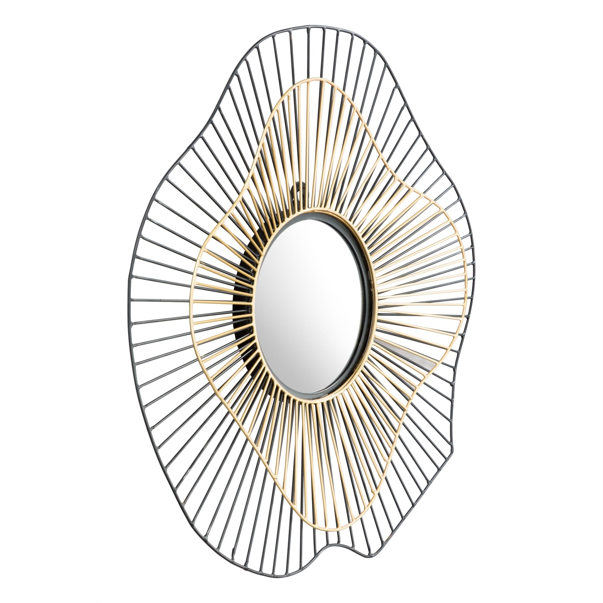 Comet Round Mirror Black And Gold