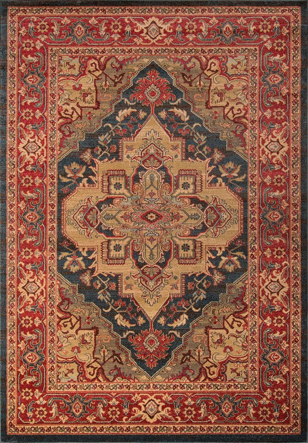 Momeni Rugs Ghazni Collection, Traditional Area Rug, 3'11'' X 5'7'', Navy Blue