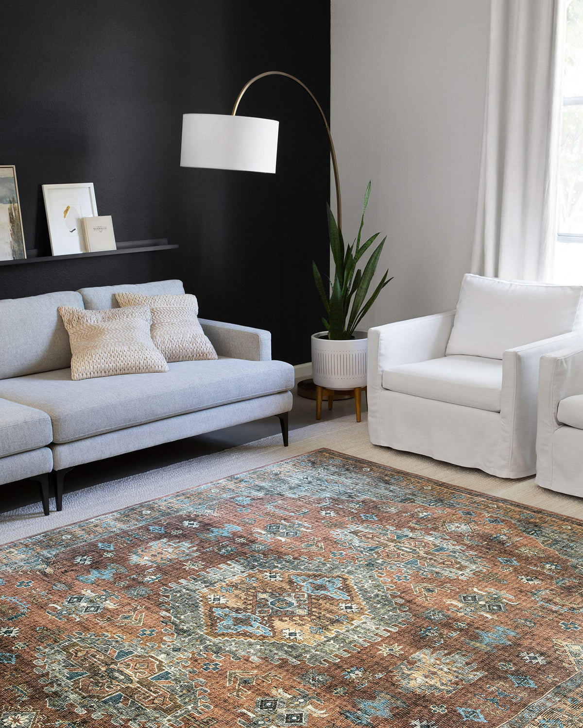 Loloi Ii Skye Collection Sky-07 Terracotta  Sky, Traditional 3-6 X 5-6 Accent Rug