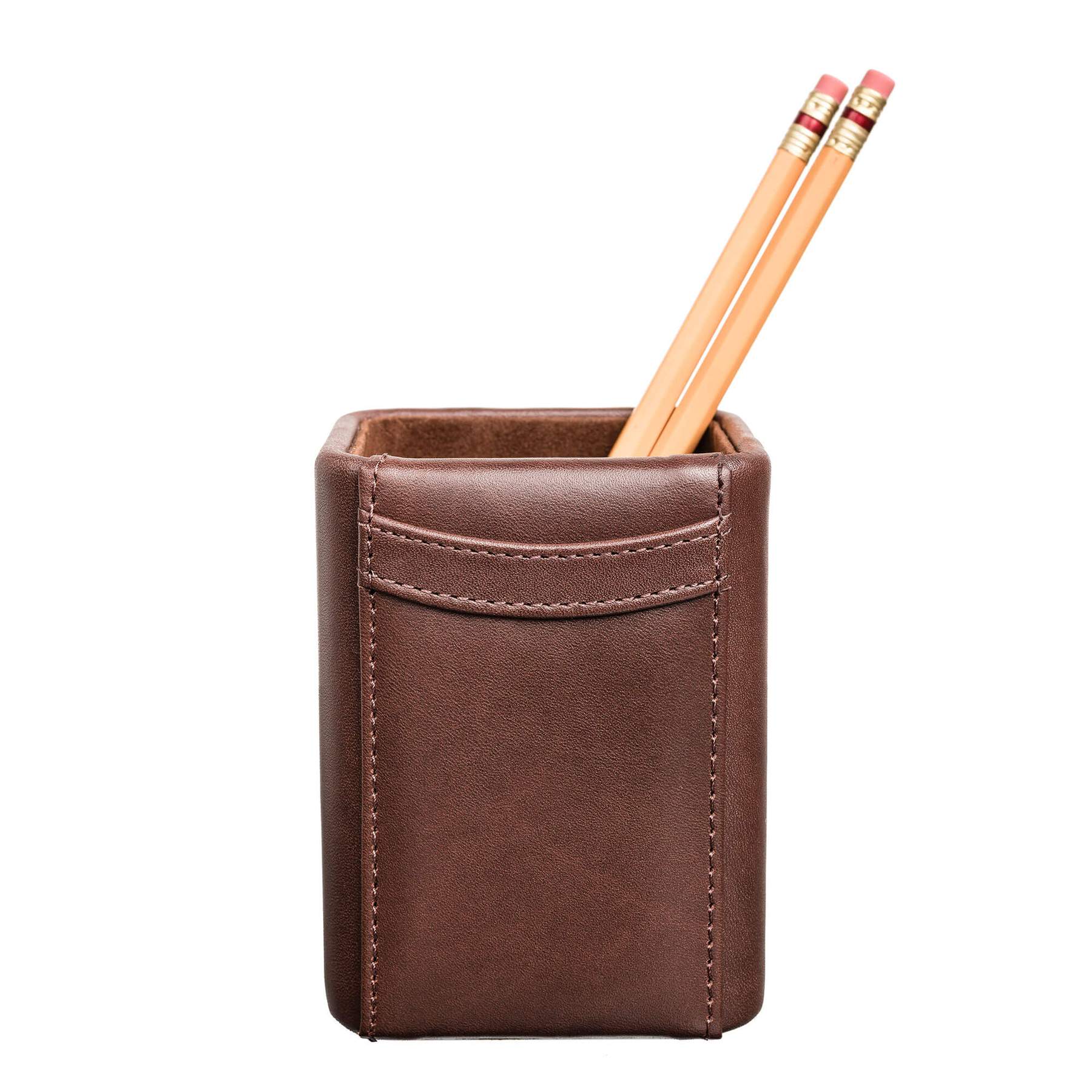 A3410-Chocolate-Brown-Leather-Pencil-Cup