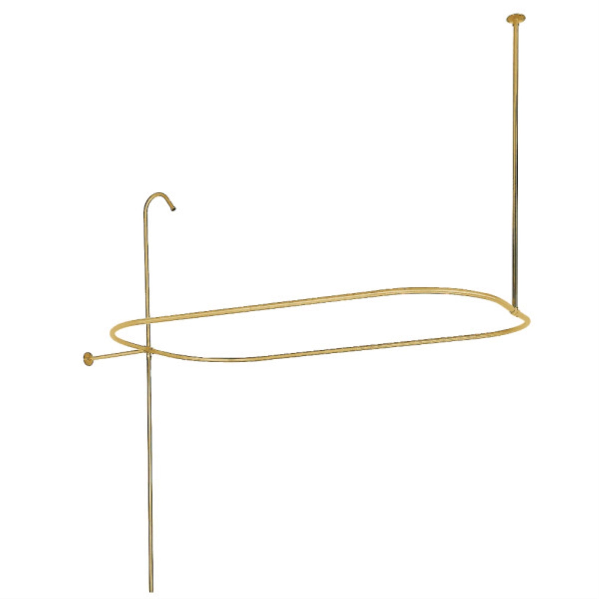 Kingston Brass Abt1040-2 Oval Shower Riser With Enclosure, Polished Brass