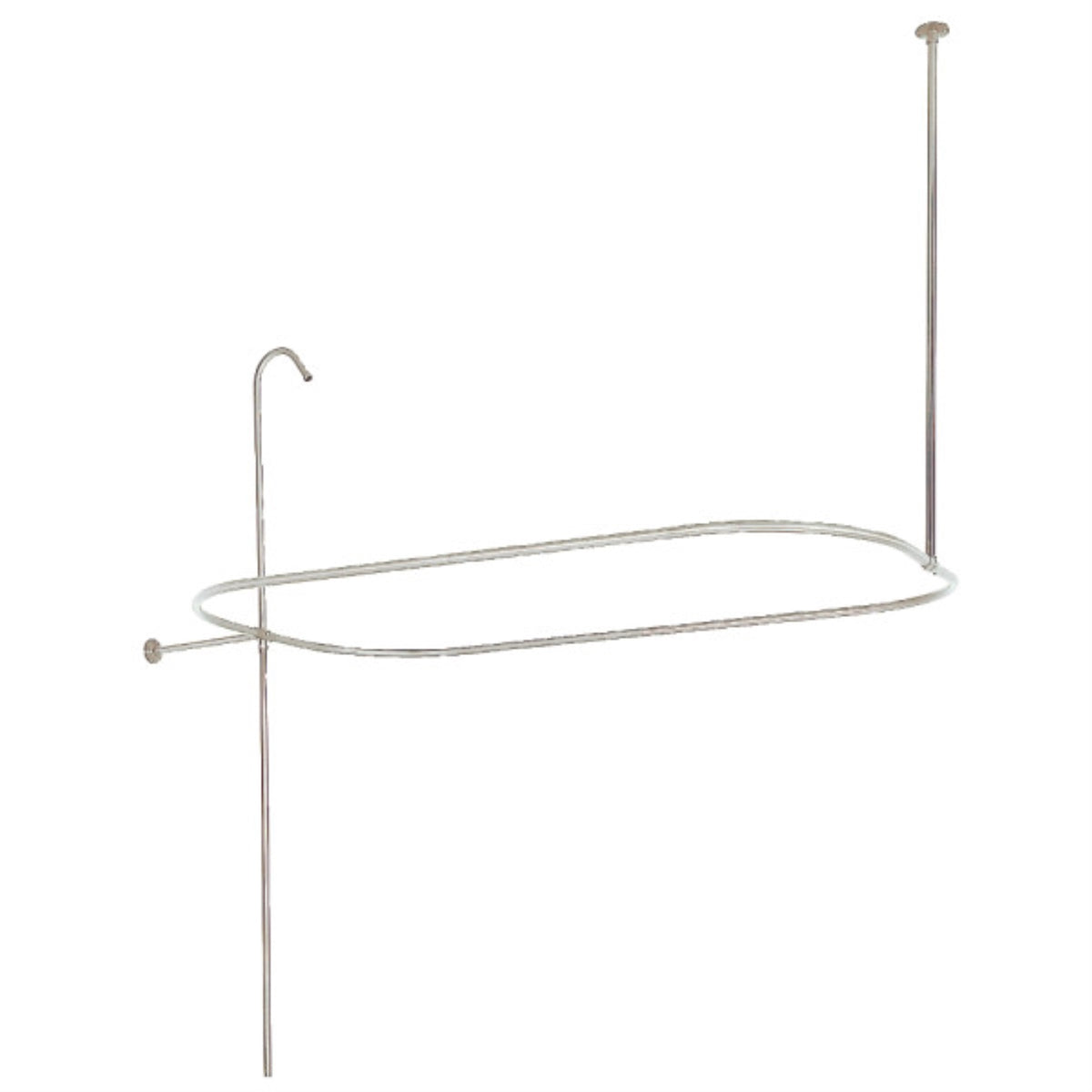 Kingston Brass Abt1040-8 Oval Shower Riser With Enclosure, Brushed Nickel