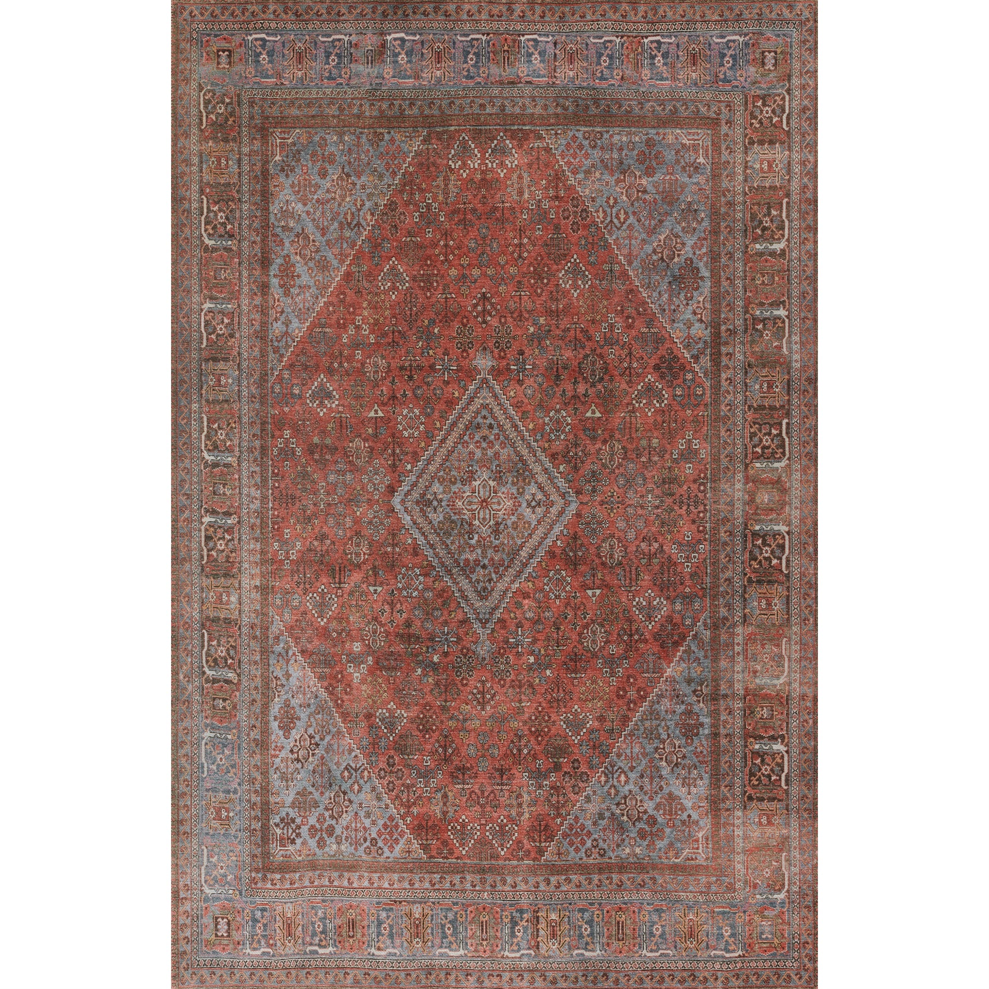 Momeni Afshar Polyester Area Rug, Copper, 10' X 14'