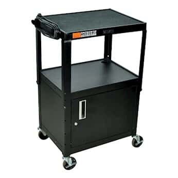 Luxor Black 42'' Adj Height Cart W/ Cabinet