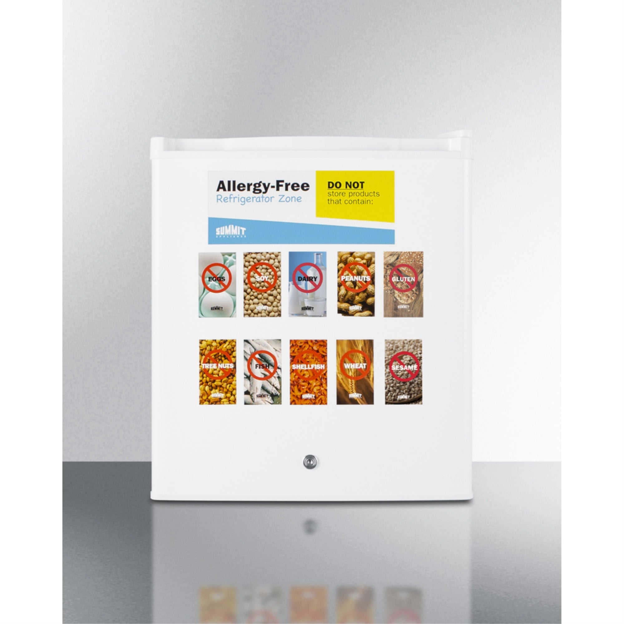 Compact Commercially Approved Allergy-Free All-Refrigerator With Lock And Warning Magnets