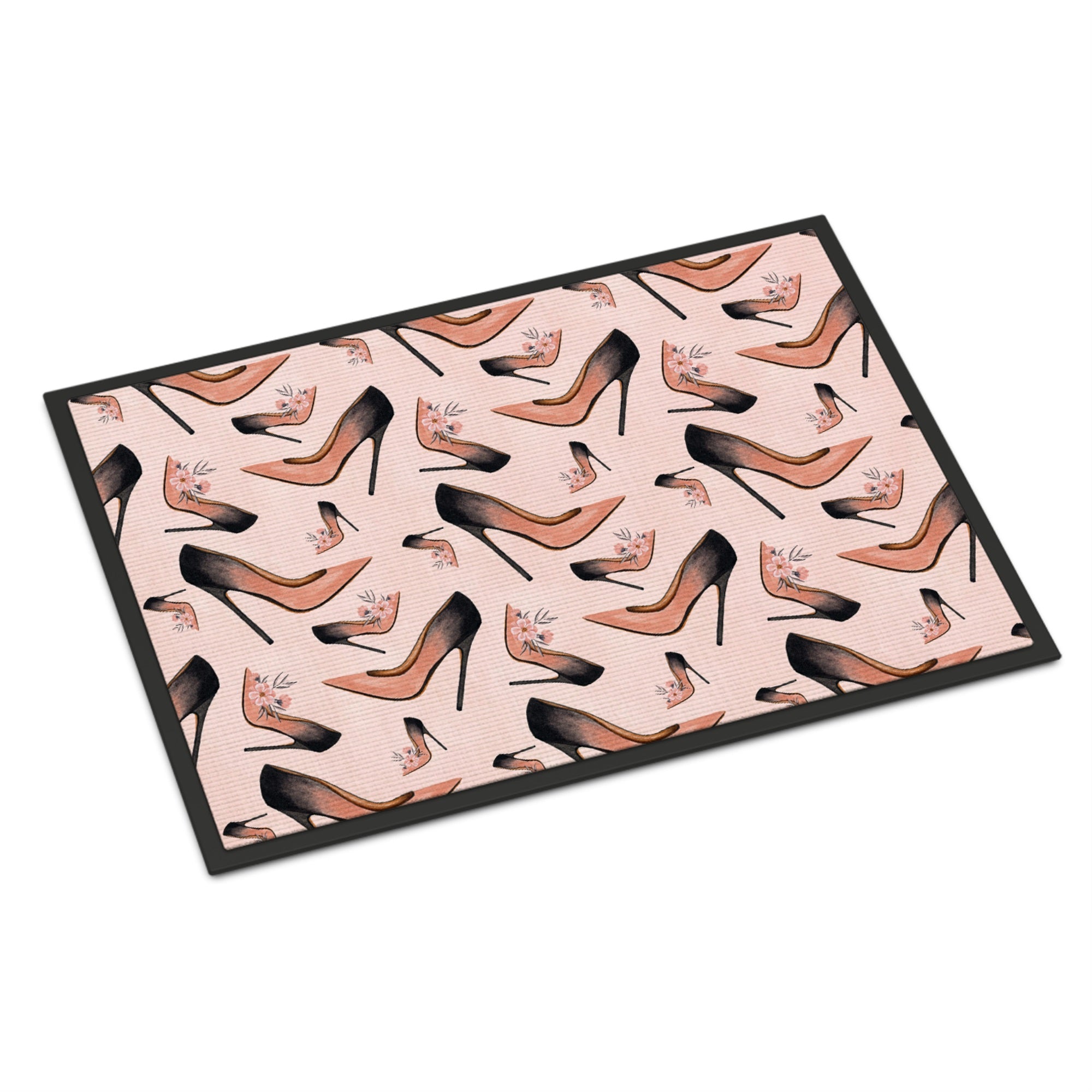 'Caroline'S Treasures Watercolor Fashion Diva Shoes Indoor Or Outdoor Doormat, 18'''' H X 27'''' W, Multicolor''