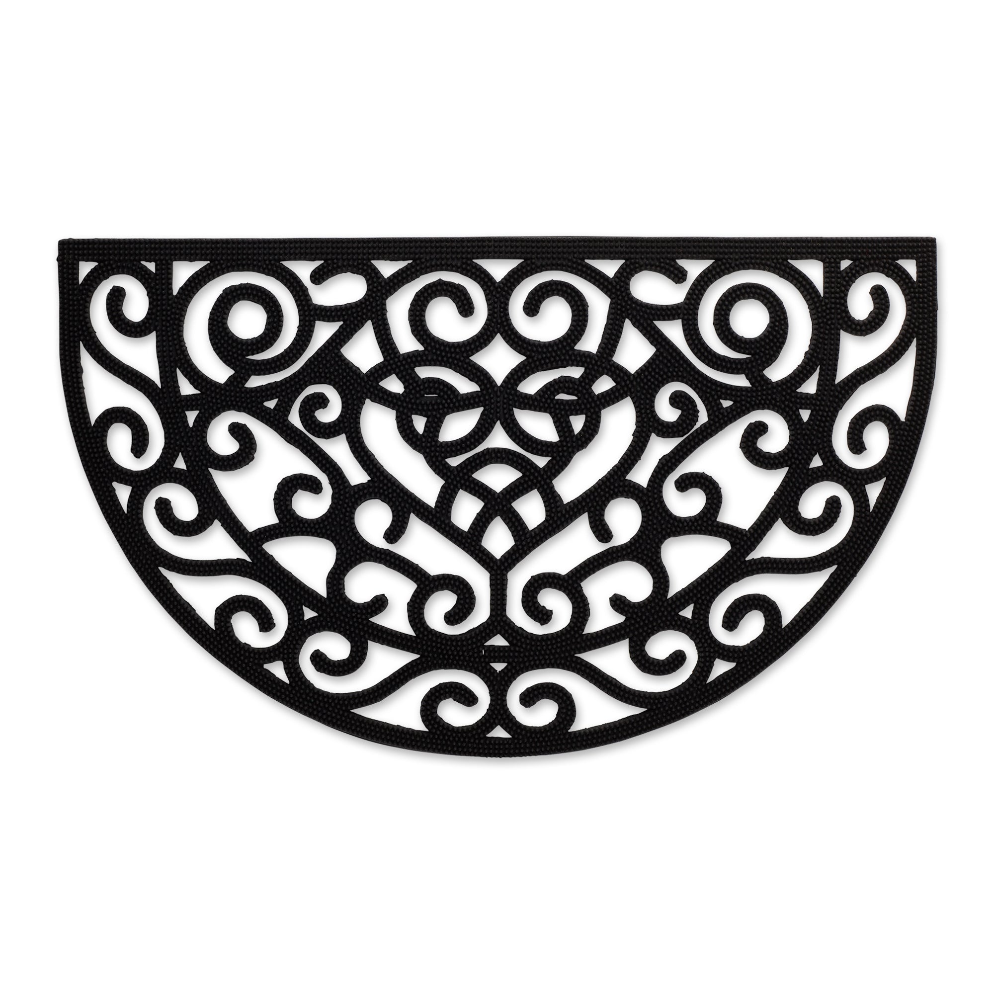 Heart Scroll Half Moon Pin Rubber Doormat