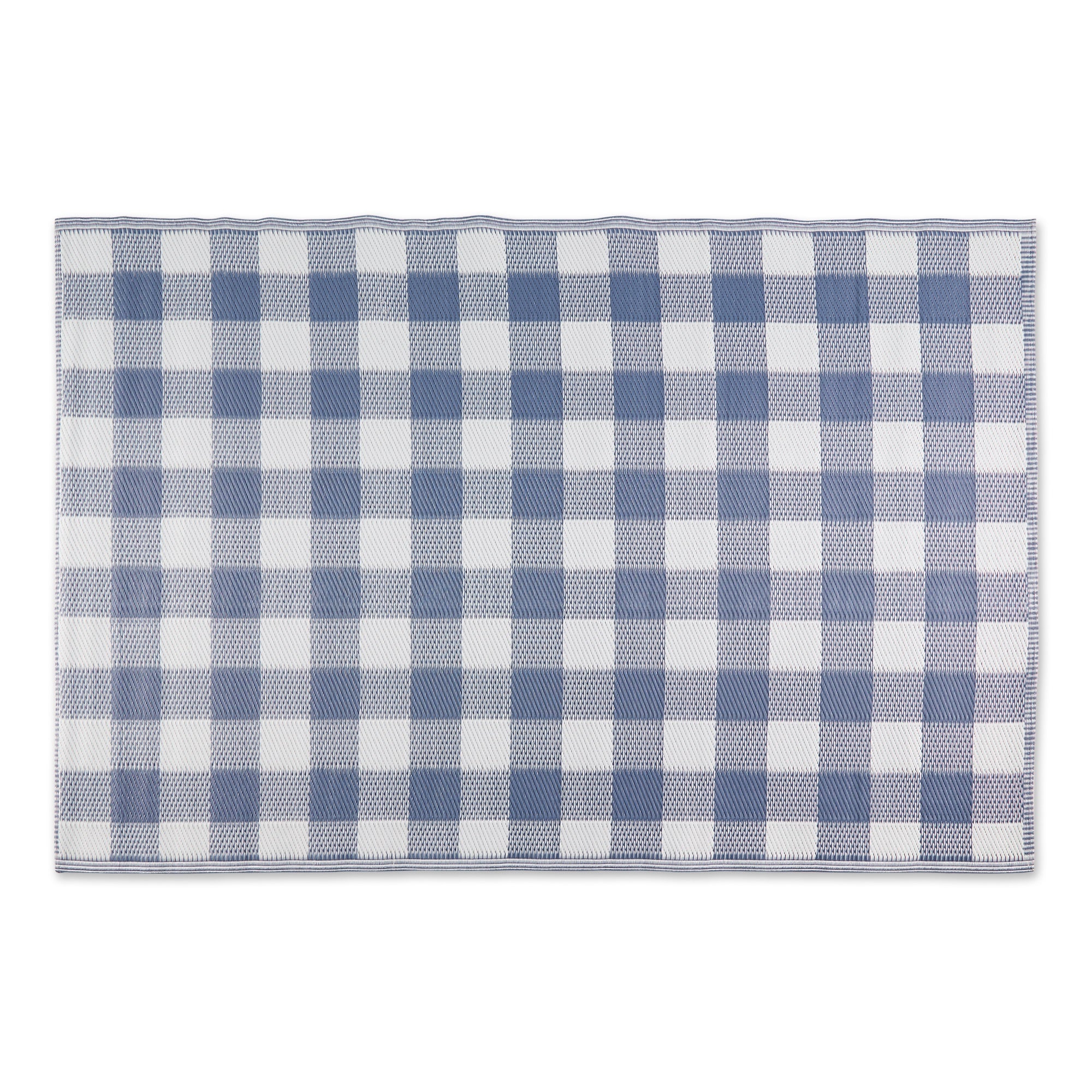 Dii French Blue And White Buffalo Check Outdoor Rug 4X6 Ft