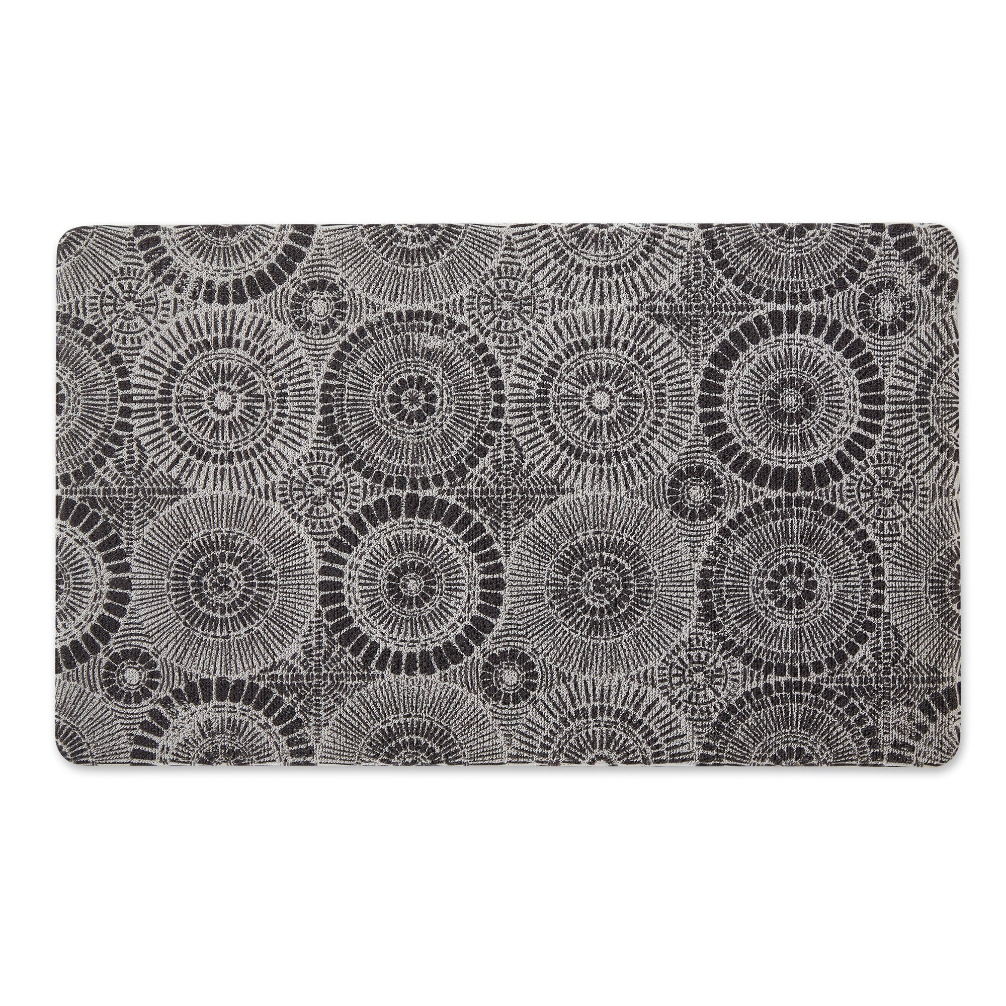 Dii Black Kaleidoscope Tufted Mat 17.75X29.5 Inches