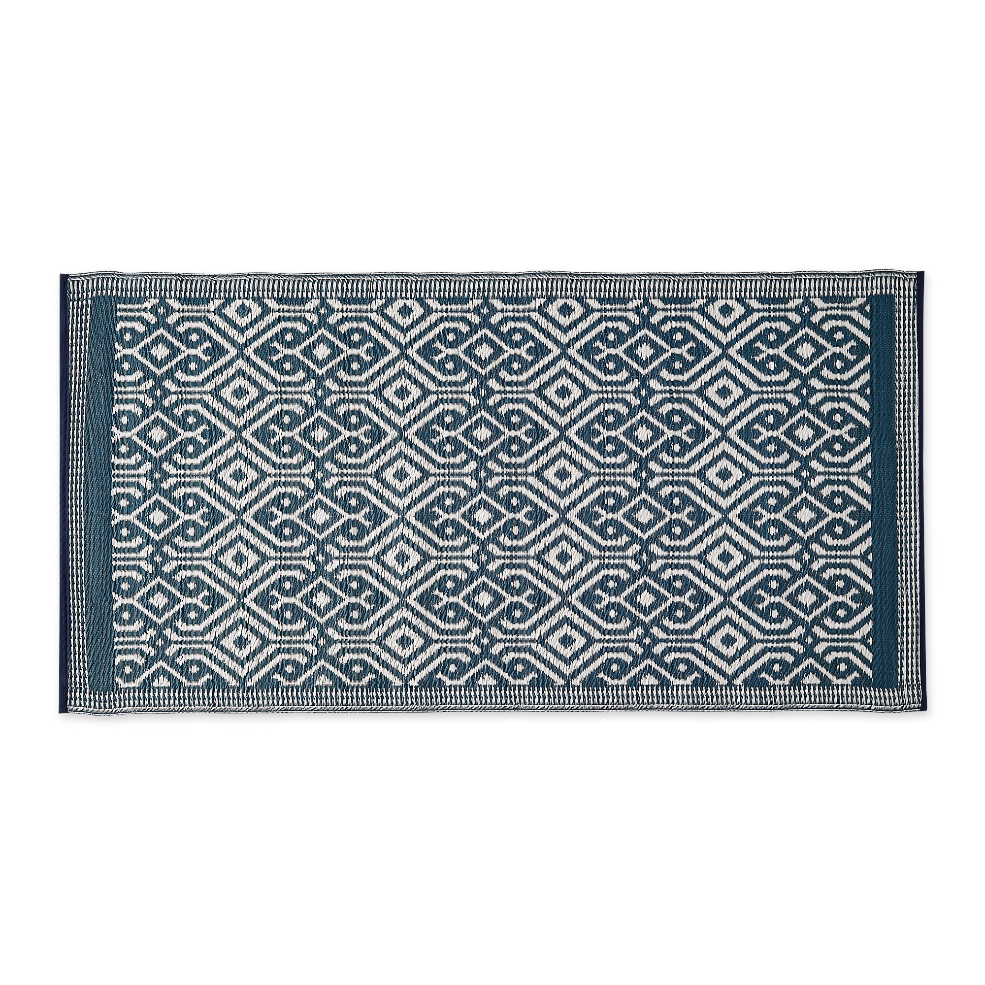 Outdoor Modern Moroccan - Blue - 3 X 6 Ft