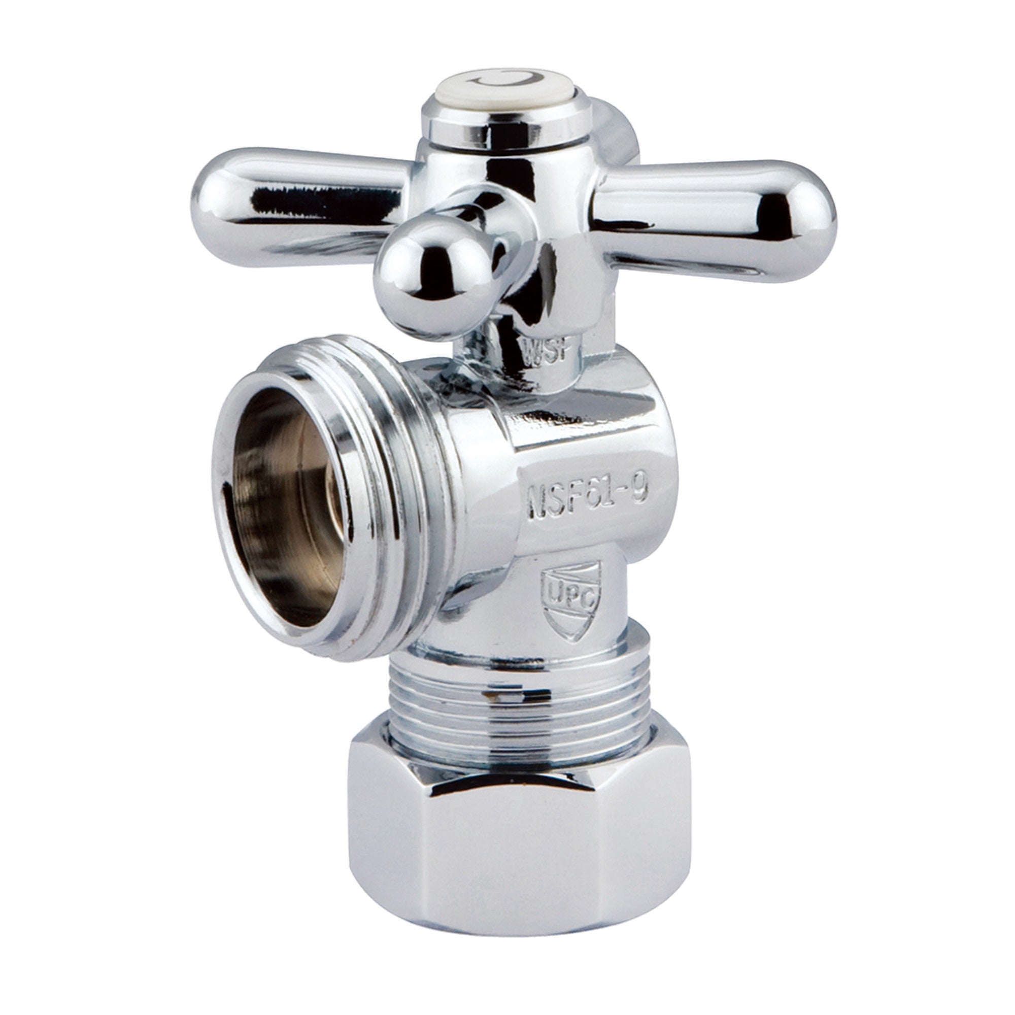 Kingston Brass Cc12001X 5/8'' O.D. Compression, 3/4'' Hose Thread Angle Shut-Off Valve, Polished Chrome