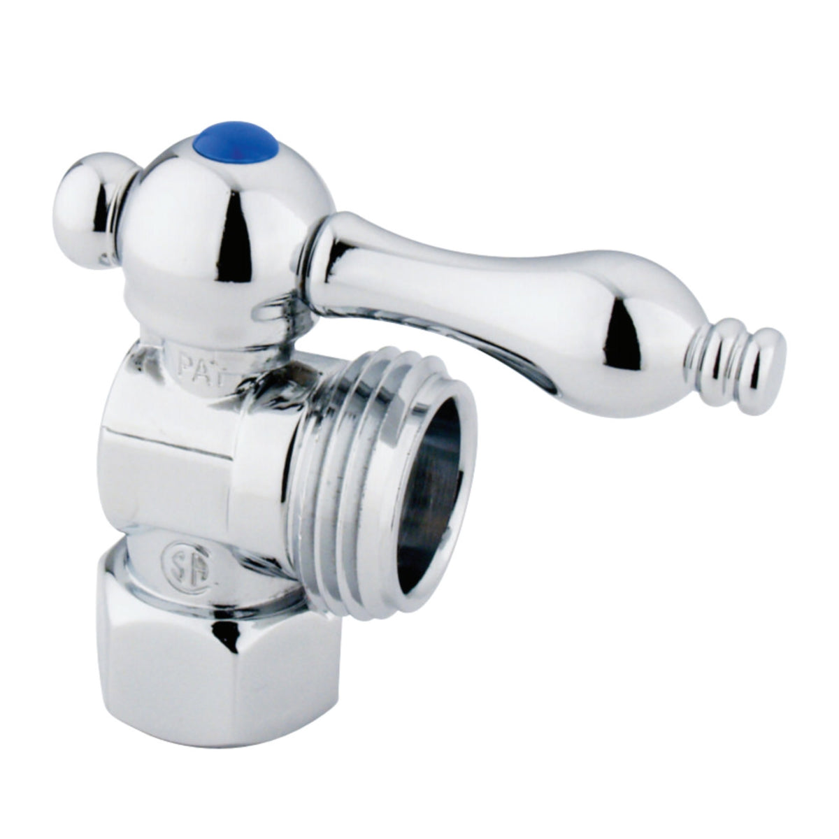 Kingston Brass Cc13001 1/2'' Ips, 3/4'' Hose Thread Angle Shut-Off Valve, Polished Chrome