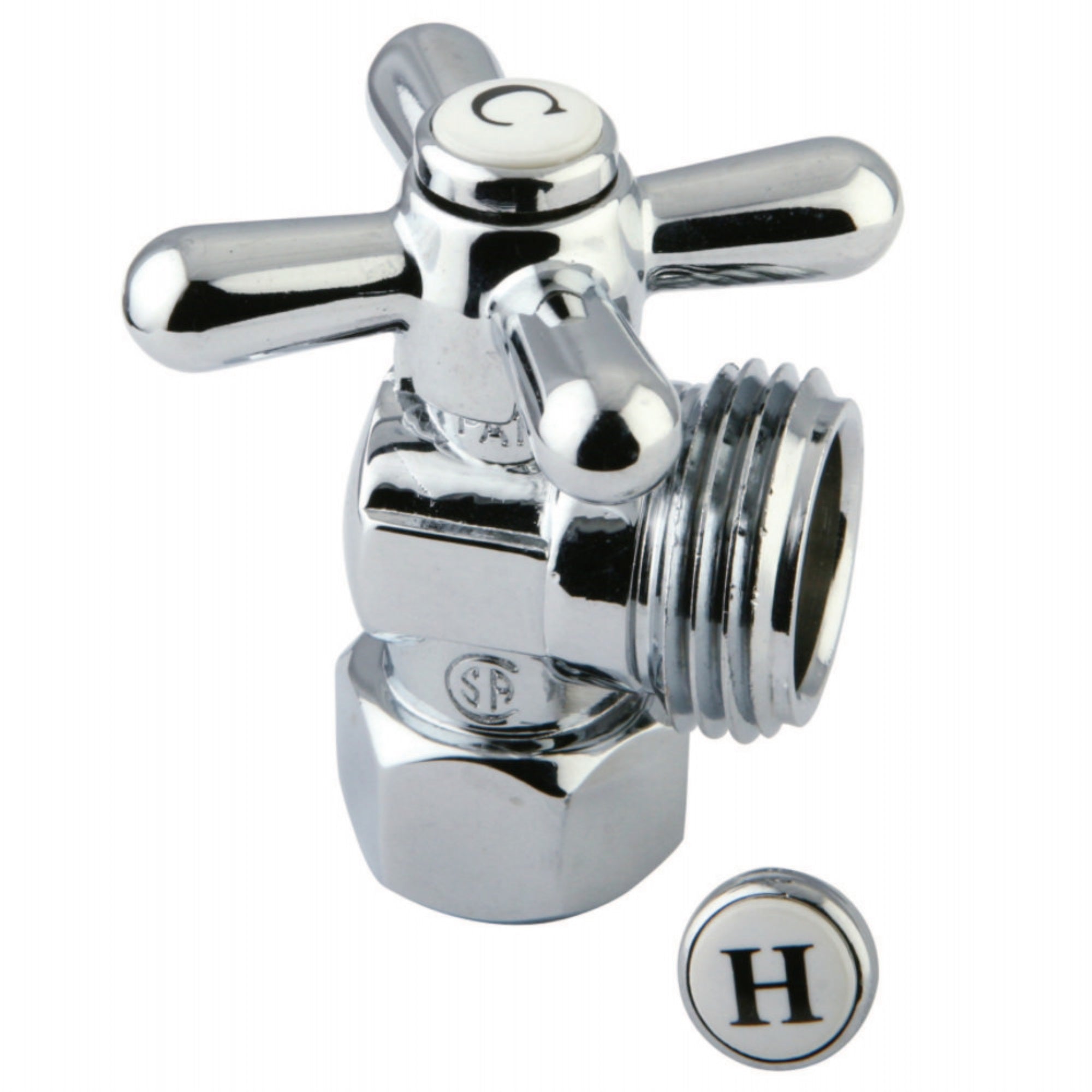 Kingston Brass Cc13001X 1/2'' Ips, 3/4'' Hose Thread Angle Shut-Off Valve, Polished Chrome