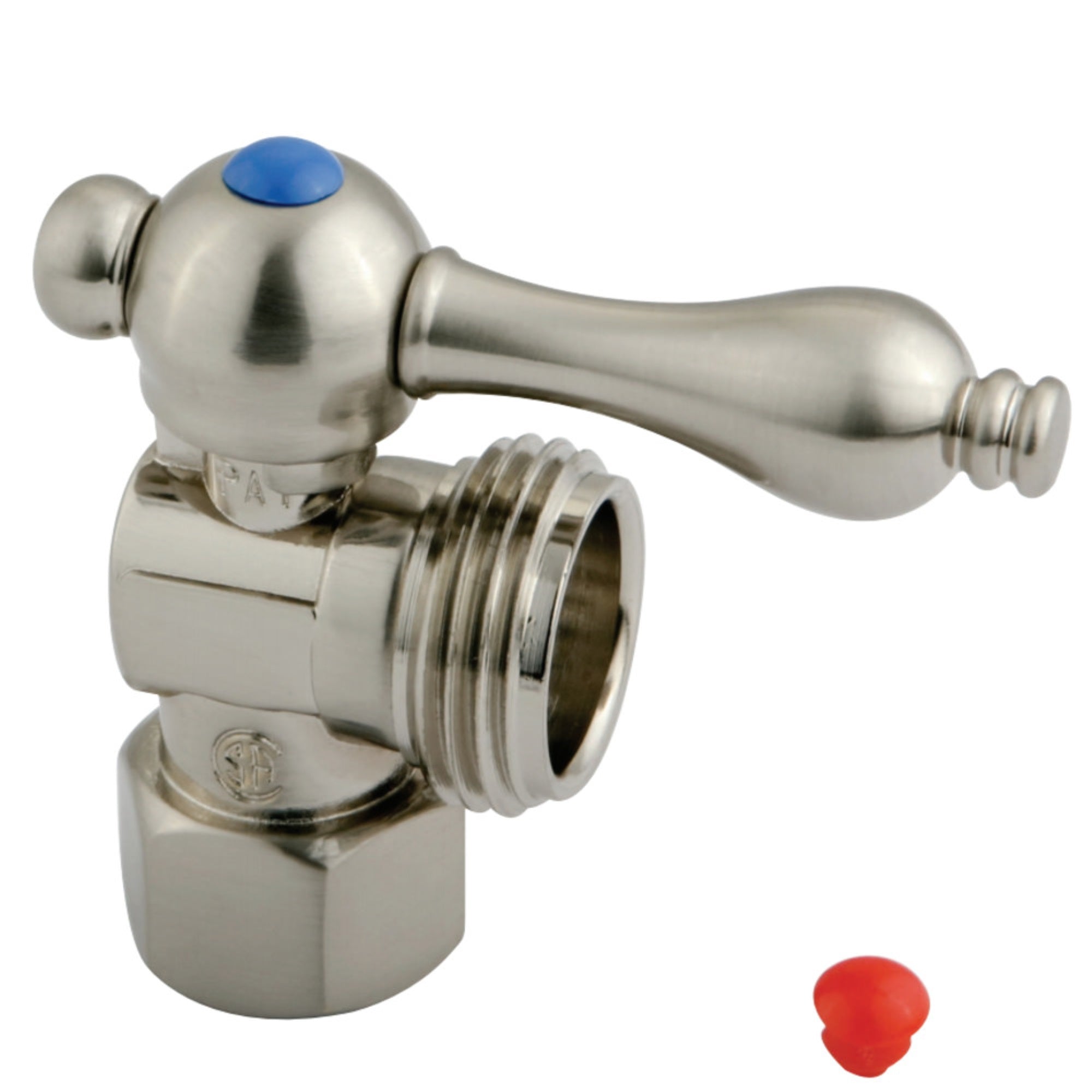 Kingston Brass Cc13008 1/2'' Ips, 3/4'' Hose Thread Angle Shut-Off Valve, Brushed Nickel