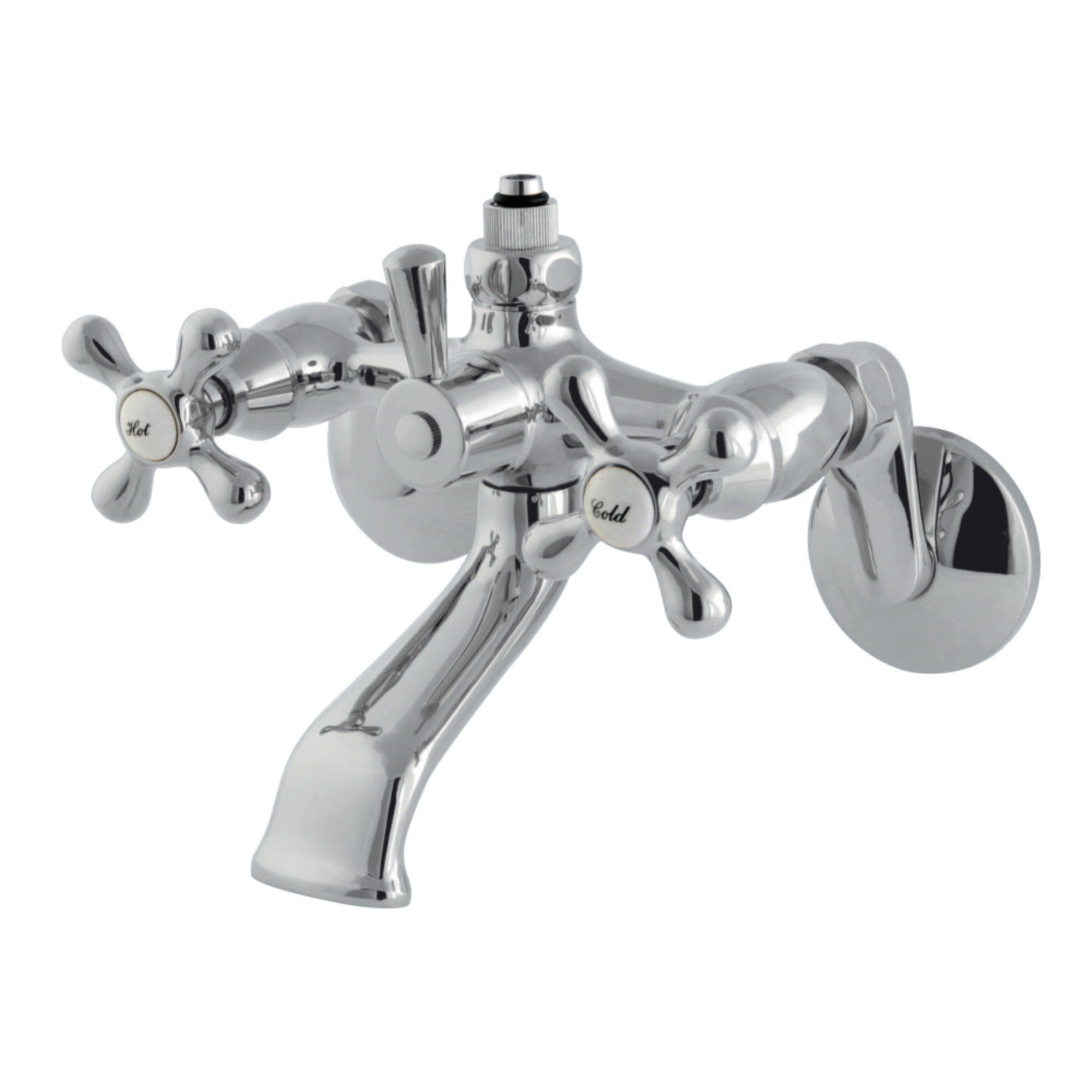 Kingston Brass Cc2661 Vintage Wall Mount Tub Faucet With Riser Adapter, Polished Chrome