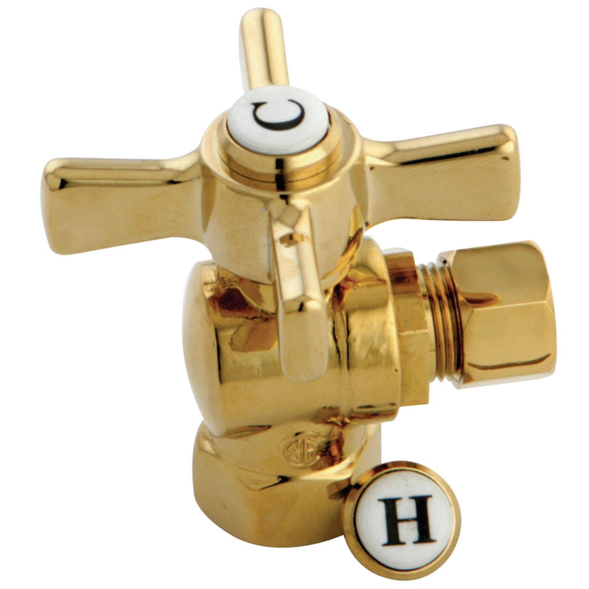 Kingston Brass Cc33102Zx 3/8'' Fip X 3/8'' Od Compression Angle Valve, Polished Brass