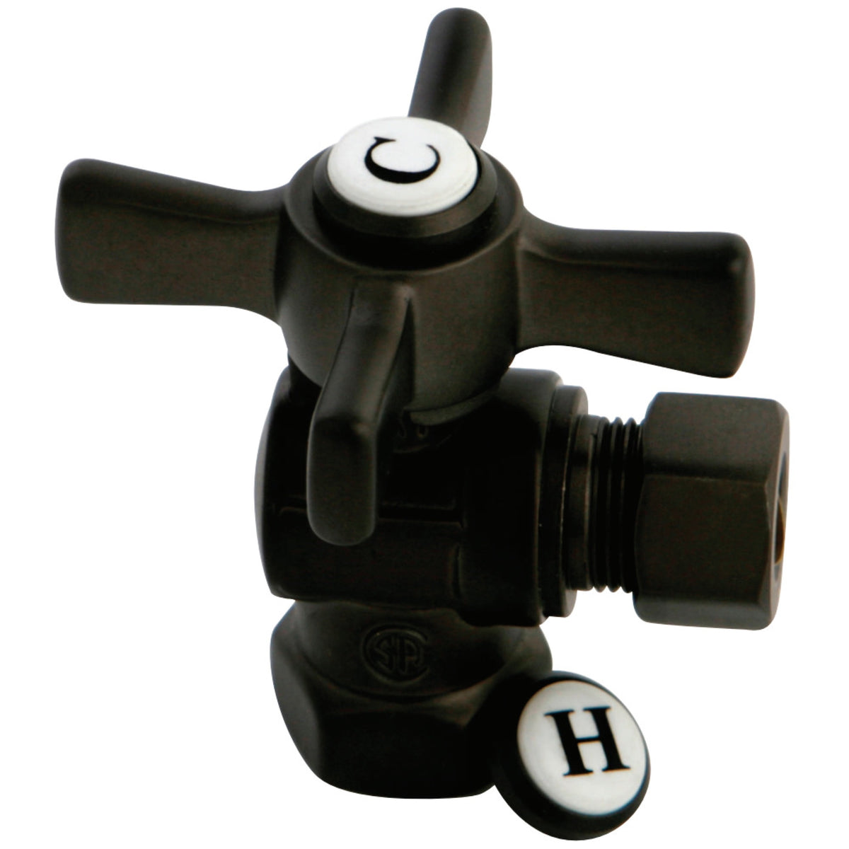 Kingston Brass Cc33105Zx 3/8'' Fip X 3/8'' Od Compression Angle Valve, Oil Rubbed Bronze