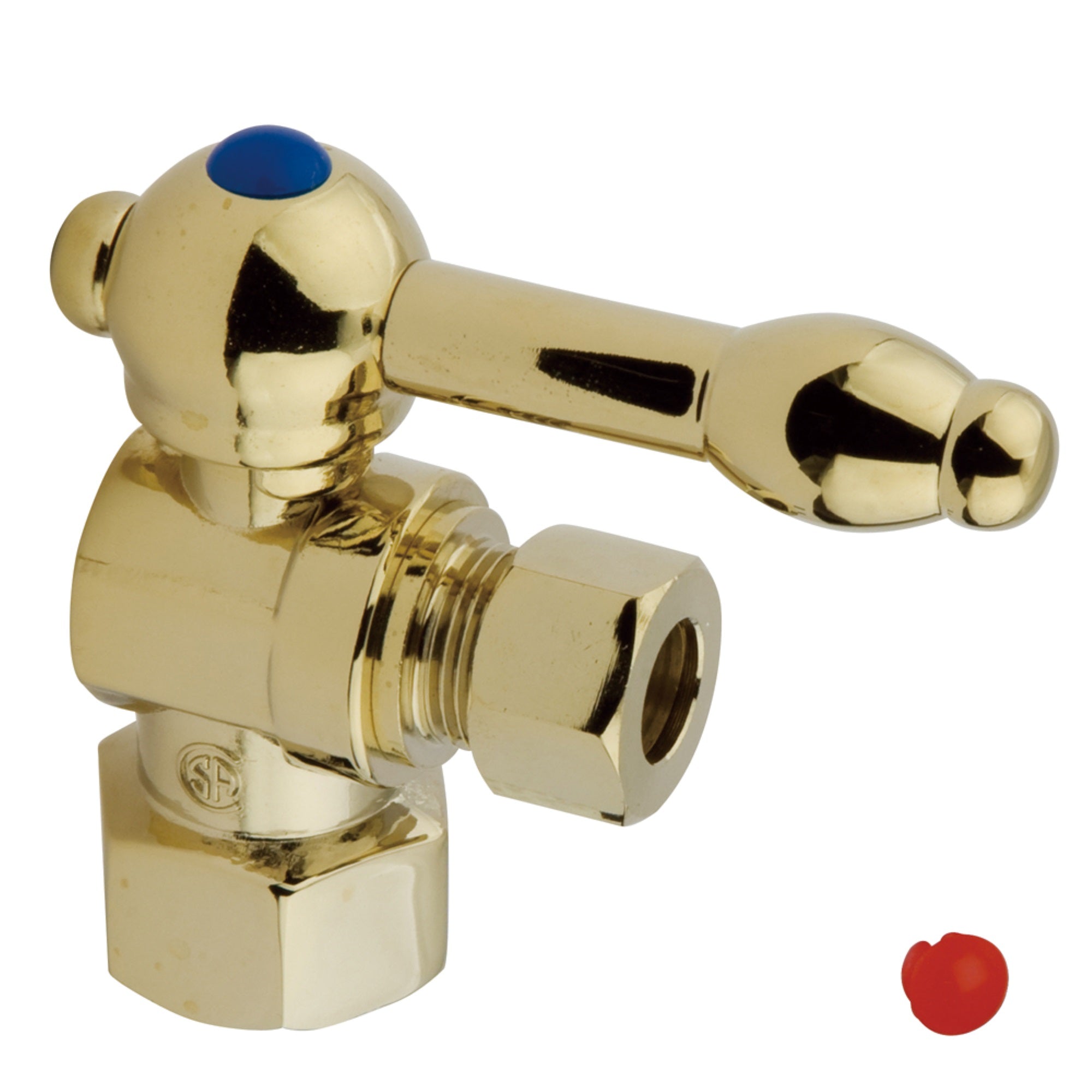 Kingston Brass Cc43102Kl 1/2 Ips, 3/8 O.D. Compression Angle Shut-Off Valve, Polished Brass