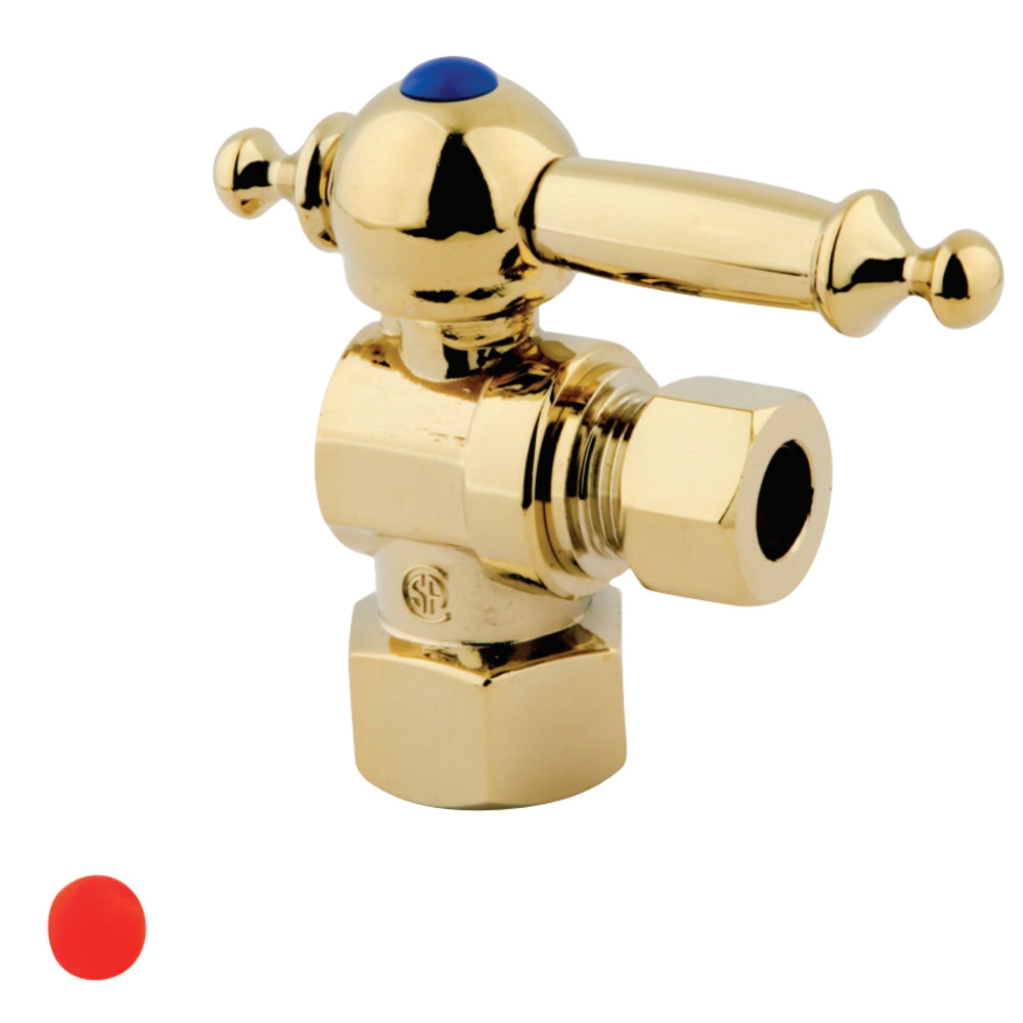 Kingston Brass Cc43102Tl 1/2 Ips, 3/8 O.D. Compression Angle Shut-Off Valve, Polished Brass